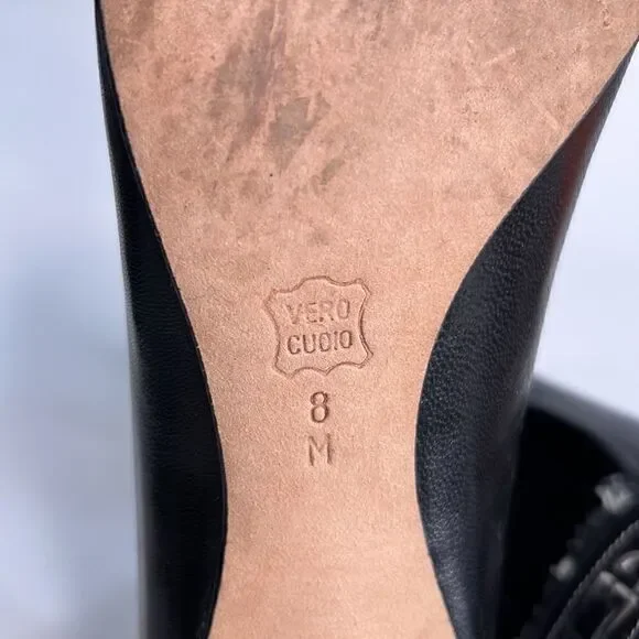 Vero VE Black Leather Pumps with fringe buckle - Picture 11 of 13